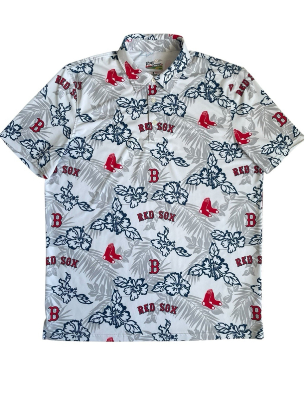 Reyn Spooner Boston Red Sox Performance Polo Men’s Medium Floral AOP